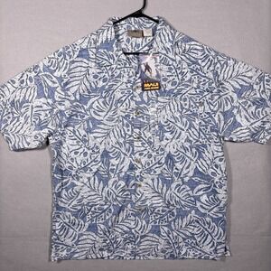 Vintage Y2K Maui & Sons Blue Hawaiian Shirt Mens Large Rayon Blend Surf NWT